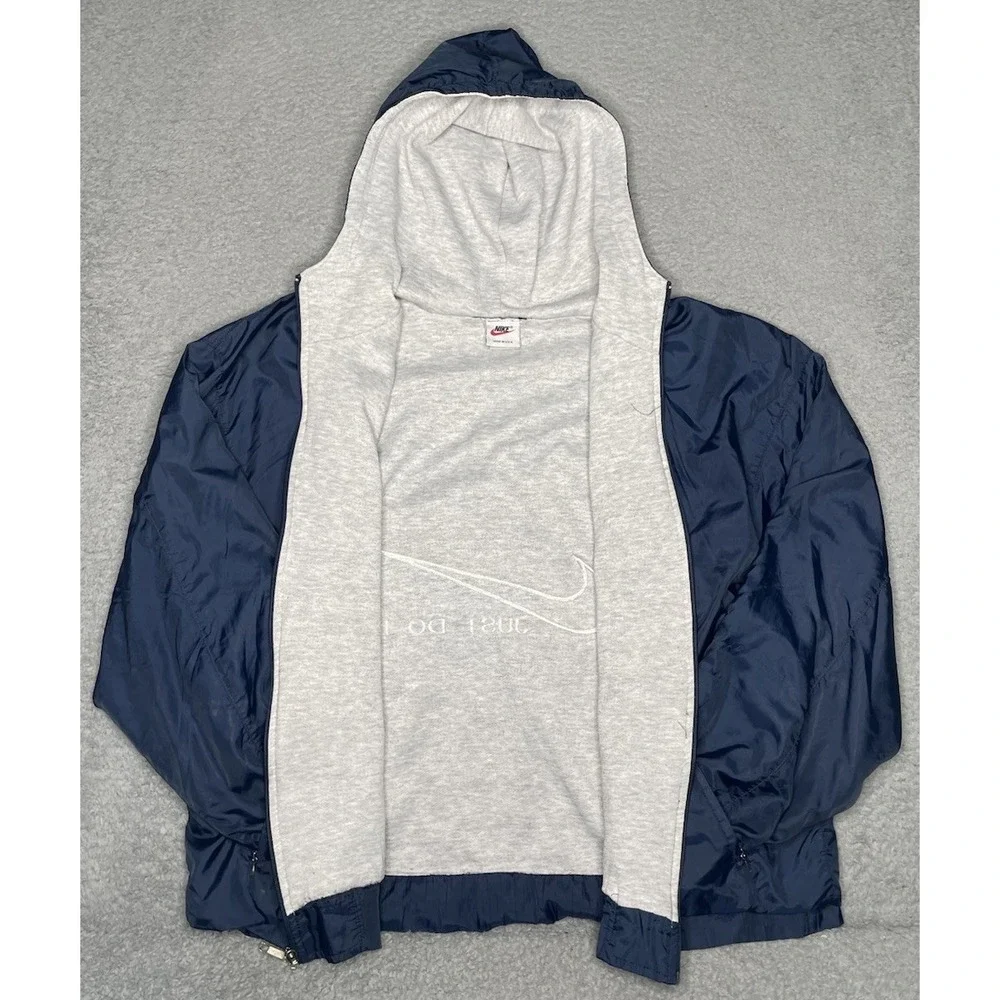 RARE Vintage 90s Nike Just Do It Jacket Mens XL Blue Full Zip Lining Made In USA